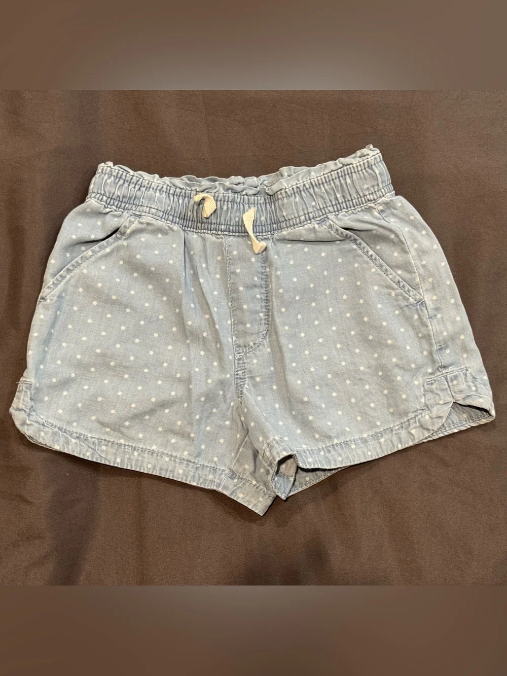GAP Light Blue Polka Dot Elastic Waist Girls Shorts Sz 6X